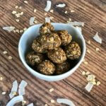 Plant Based Kidneys, kidney friendly recipes - Bowl of Almond coconut balls