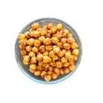 Crunchy, roasted chickpeas in a bowl.