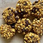 Chocolate chip pumpkin cookies that are low in sugar and high in fiber.